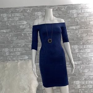 Blue Off the shoulder dress